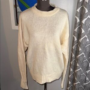 Boston Traders Cream Wool Crew Neck Sweater SZ Large